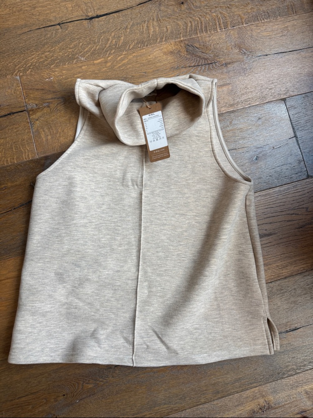 OGL Sleeveless Mock Neck in Light Beige